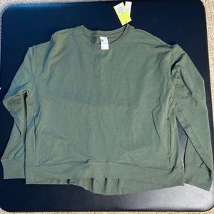 All in motion, womens, XXL & L, green, crew neck sweatshirt, NWT